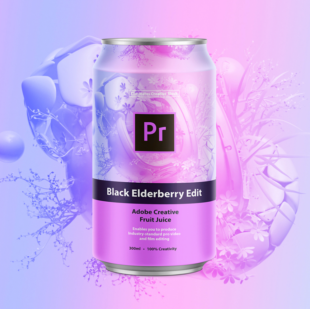 Adobe软件PR主题饮料包装设计效果