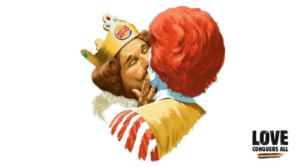 汉堡王亲吻麦当劳品牌策划海报设计创意