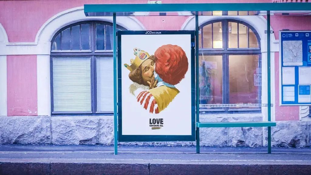 汉堡王亲吻麦当劳品牌策划海报设计