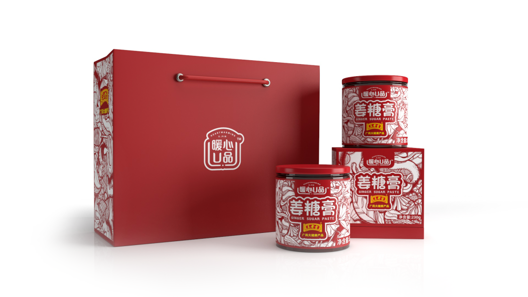 王老吉姜糖膏礼盒包装设计