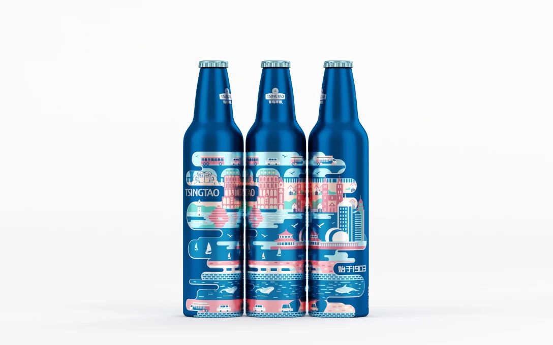 青岛啤酒之醉美青岛铝瓶包装设计