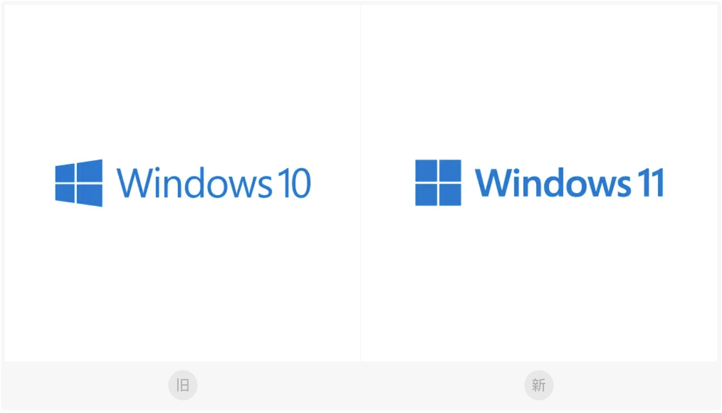 微软Windows 11系统LOGO设计变化对比